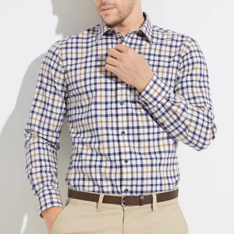 Men Formal Wear Shirts - メンズ長袖シャツ,コットン,通気性,快適,カジュアル,スリム,春と夏