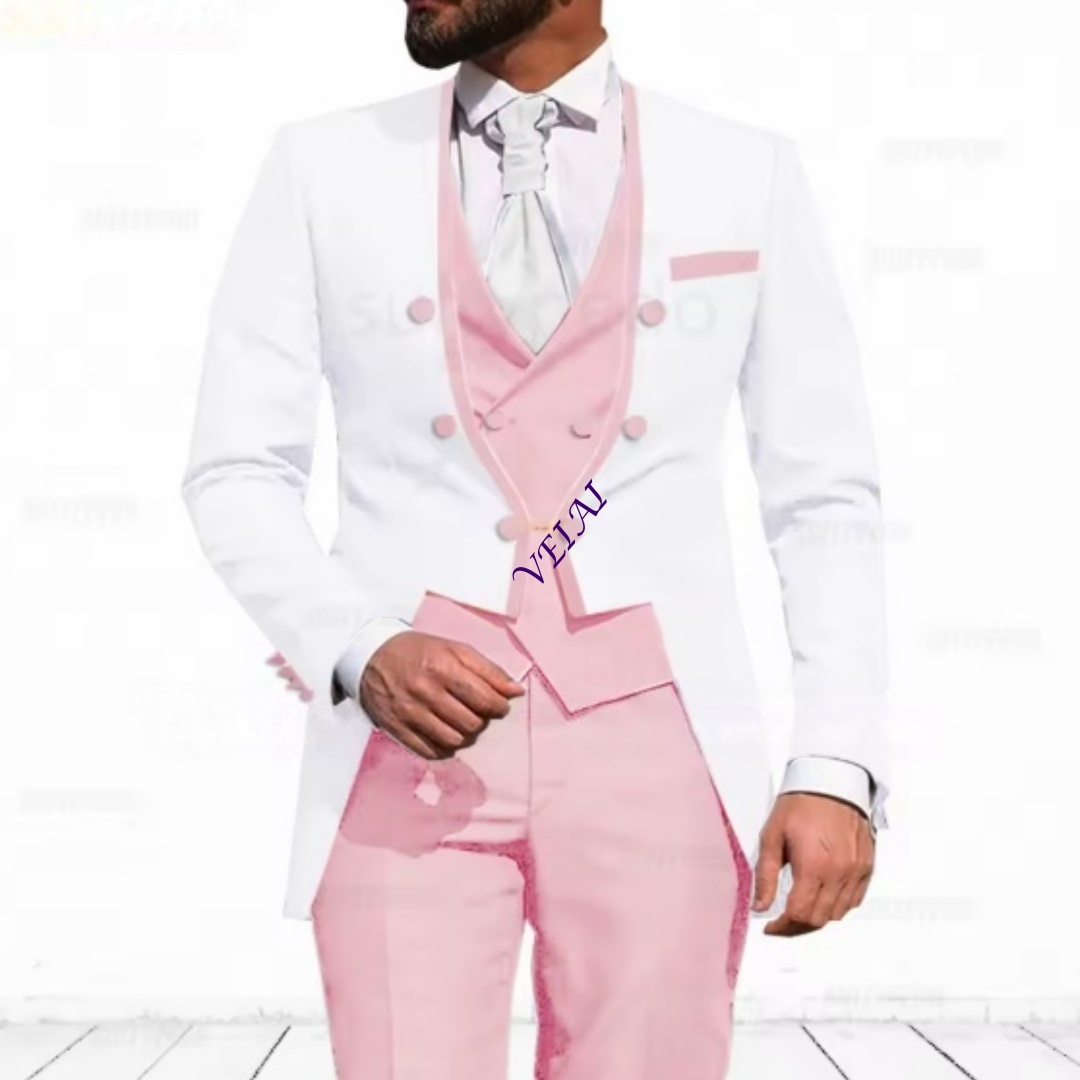 Elegant Formal Men'S Wear - カスタマイズされたスカイブルーのメンズ3ピーススーツ、エレガントなスリムフィットのブレザー、ベスト、パンツセット、フォーマルウェア、誕生日パーティー、イベント用