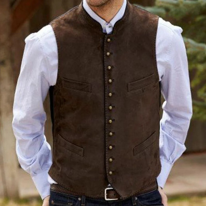 Men Formal Wear Outfits - 男性ベストコーヒースエードベルベットシングルボタンチョッキ結婚式誕生日パーティービジネス仕事カジュアル日常男性スーツベスト