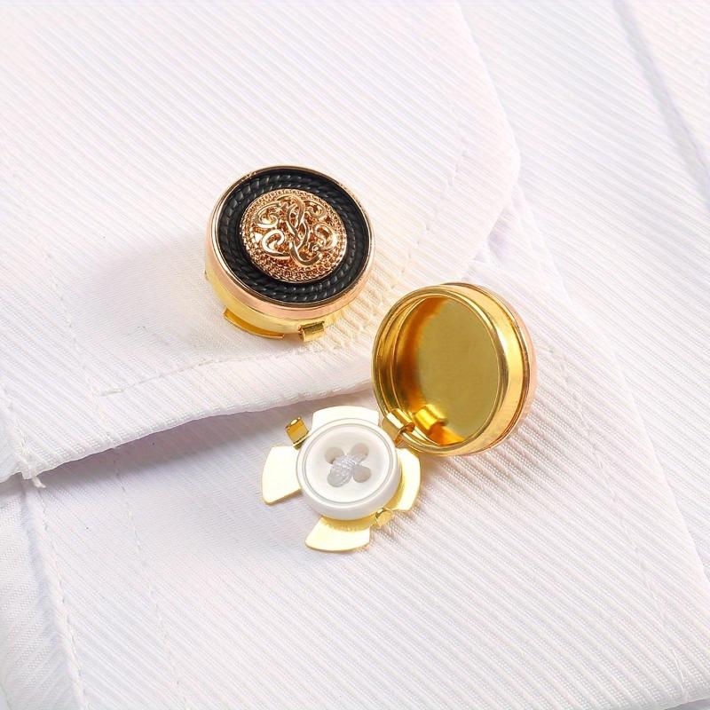 Men'S Holiday Formal Wear - 2 パック ヴィンテージ メタル シャツ ボタン