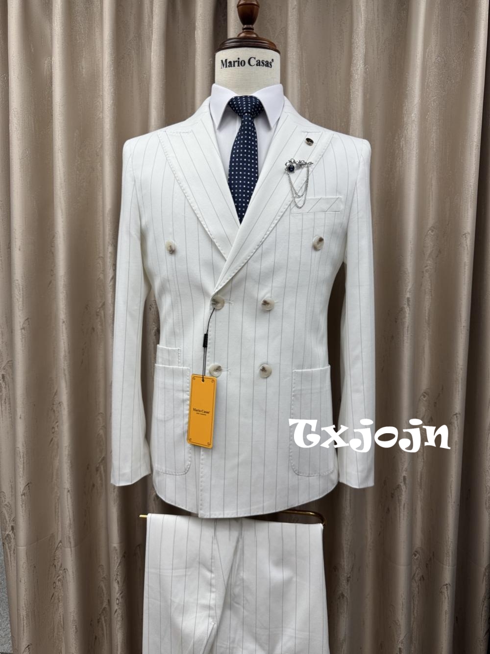 2026年新作 ストライプ柄スーツセット メンズ2ピース 結 - Elegant Formal Men'S Wear のレビューと価格