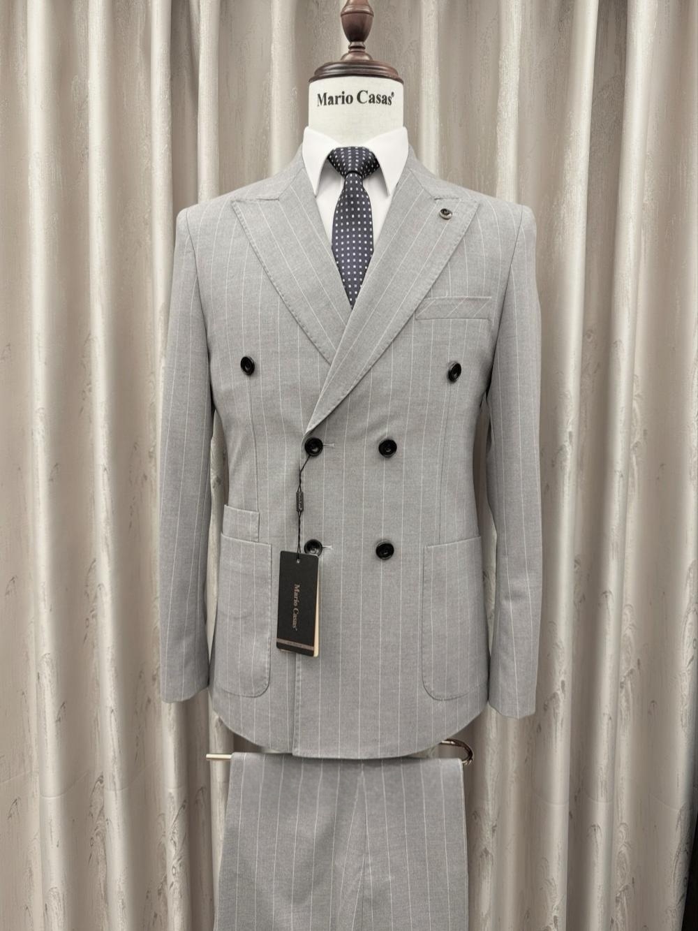 2026年新作 ストライプ柄スーツセット メンズ2ピース 結 - Elegant Formal Men'S Wear のレビューと価格