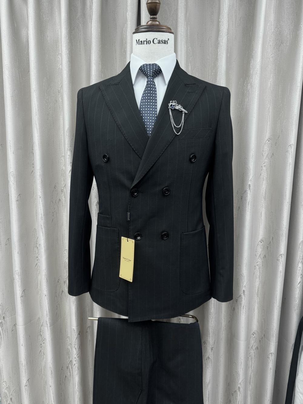 2026年新作 ストライプ柄スーツセット メンズ2ピース 結 - Elegant Formal Men'S Wear のレビューと価格
