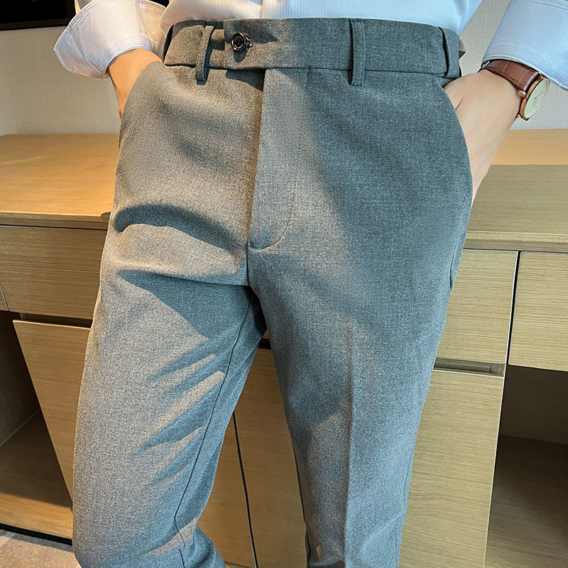 メンズプレミアム弾性ウエストパンツ春秋ファッションビジネスス - Men'S Urban Formal Wear のレビューと価格