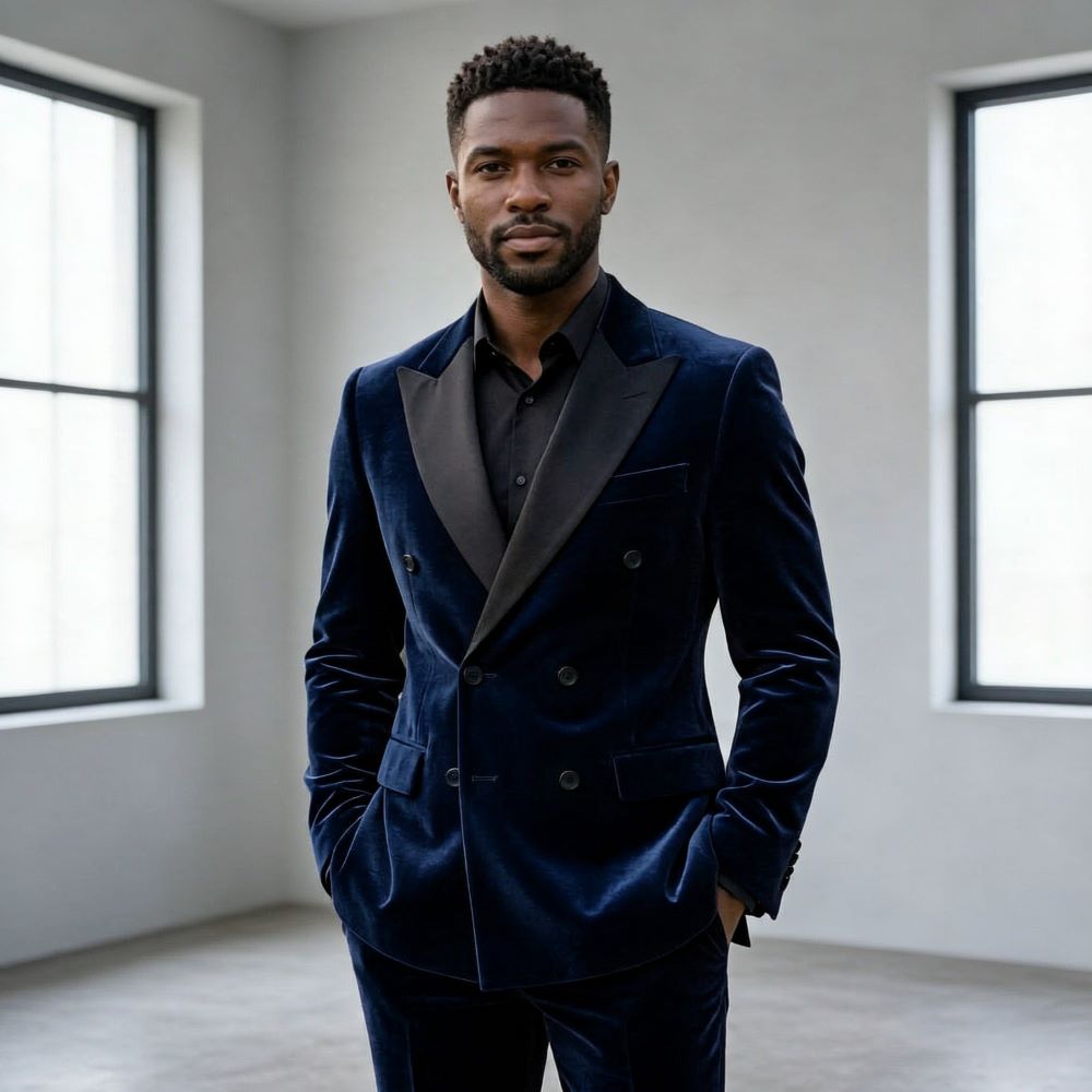 男性用フォーマルベルベットスーツ ダブルブレスト グルームズ - Men Formal Wear For Wedding のレビューと価格