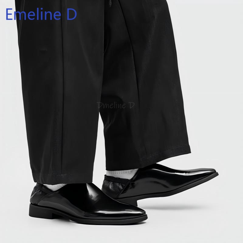 メンズ光沢のあるパテントレザーローファー、2WAY折り返しヒ - Men'S Urban Formal Wear のレビューと価格