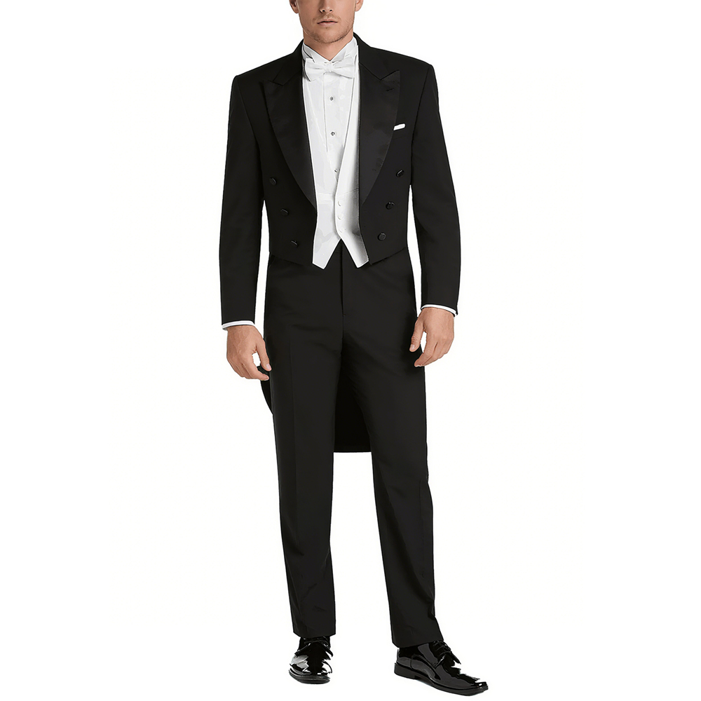 メンズサテンピークラペルスーツセット3ピースエレガントダブル - Elegant Formal Men'S Wear のレビューと価格