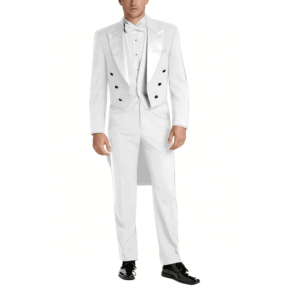メンズサテンピークラペルスーツセット3ピースエレガントダブル - Elegant Formal Men'S Wear のレビューと価格