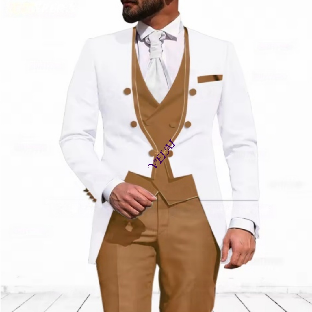 カスタマイズされたスカイブルーのメンズ3ピーススーツ、エレガ - Elegant Formal Men'S Wear のレビューと価格