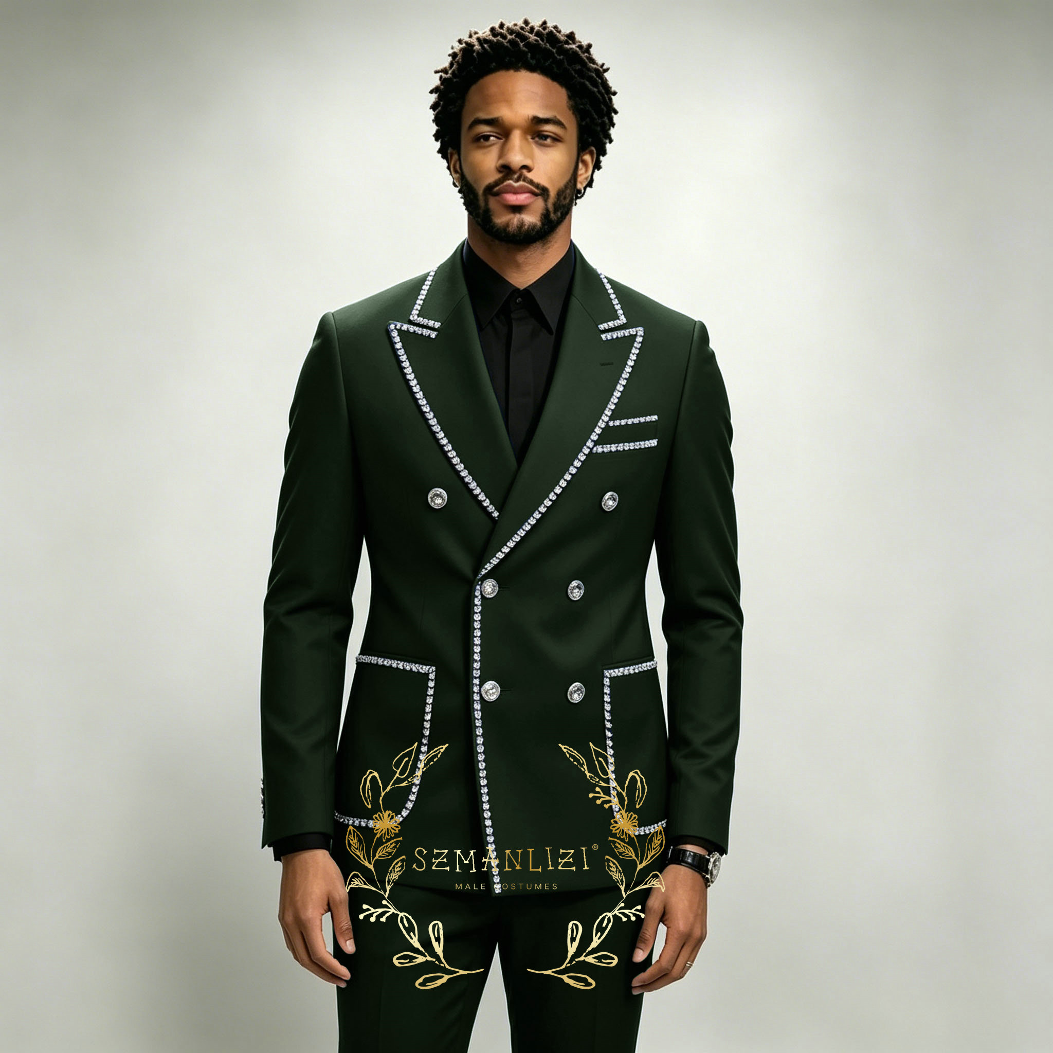 高級メンズスーツ2ピース ロイヤルブルー クリスタル ピーク - Men Formal Wear For Wedding のレビューと価格