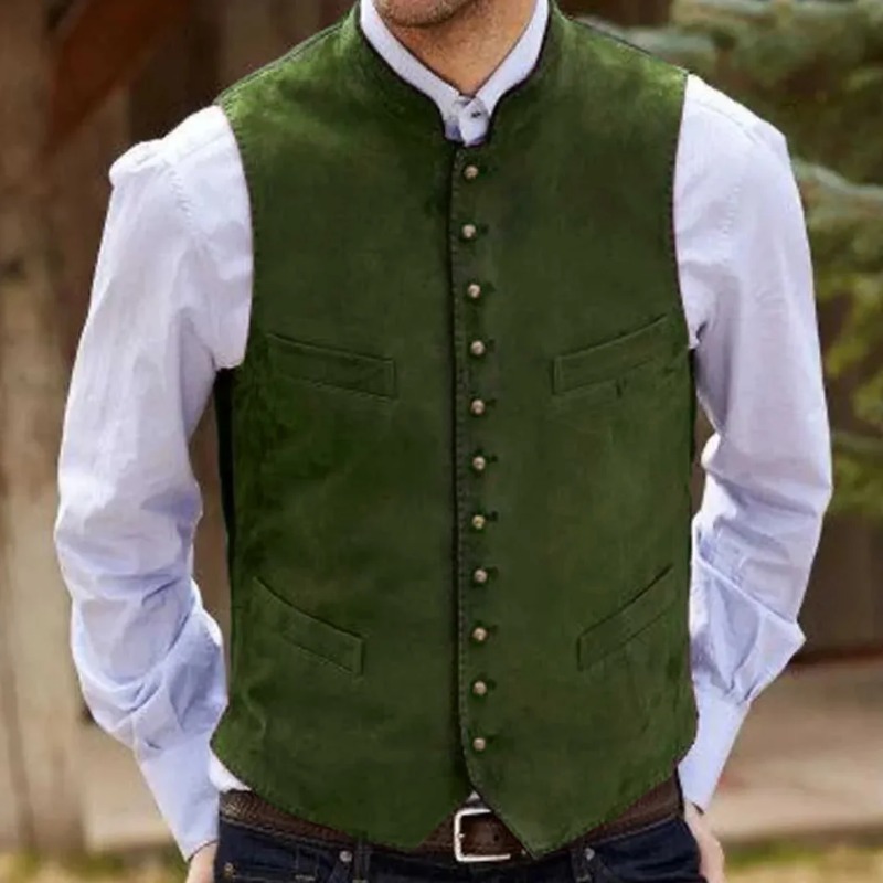 男性ベストコーヒースエードベルベットシングルボタンチョッキ結 - Men Formal Wear Outfits のレビューと価格