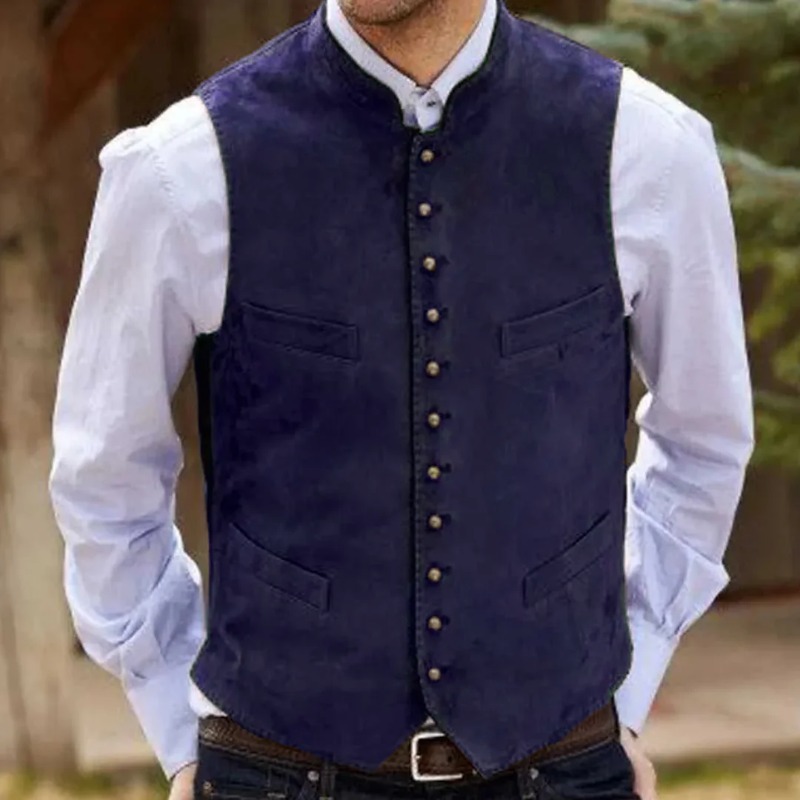 男性ベストコーヒースエードベルベットシングルボタンチョッキ結 - Men Formal Wear Outfits のレビューと価格