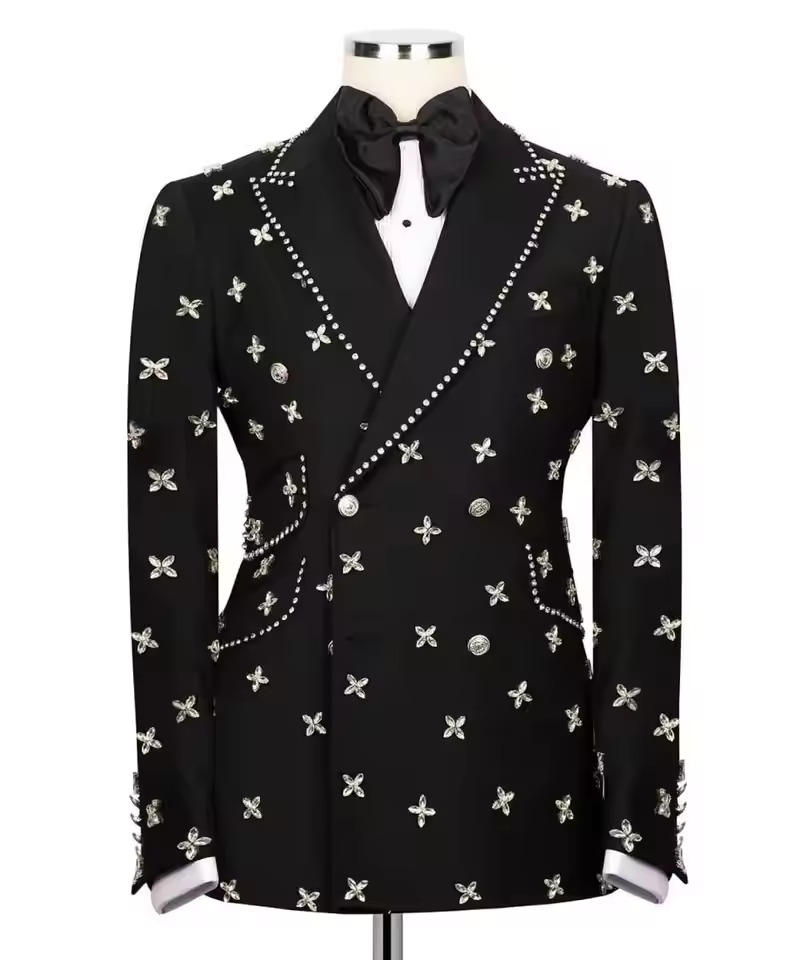 高級ダイヤモンドビーズ付きメンズタキシードブレザージャケット - Men'S Formal Evening Wear のレビューと価格