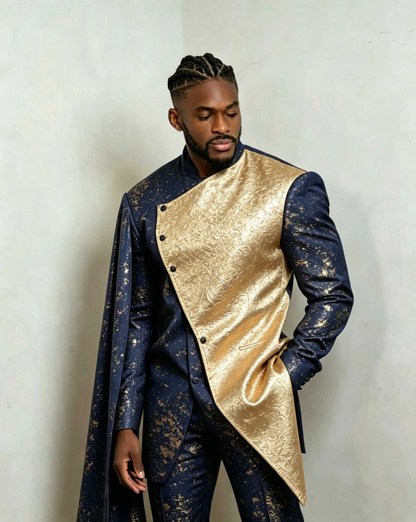 ユニークなデザインの男性タキシード キャップ付き 花柄 フォ - Men Formal Party Wear Outfit のレビューと価格
