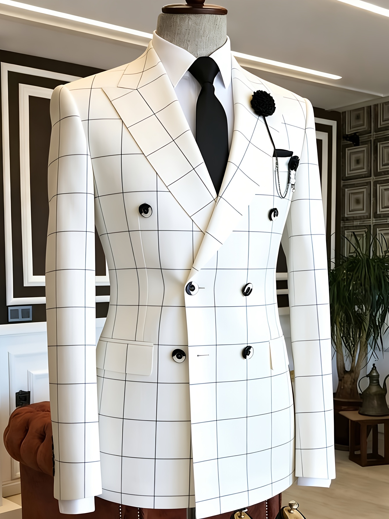 メンズミニマリストカジュアルブレザー スリムフィット ダブル - Men Formal Wear Outfits のレビューと価格