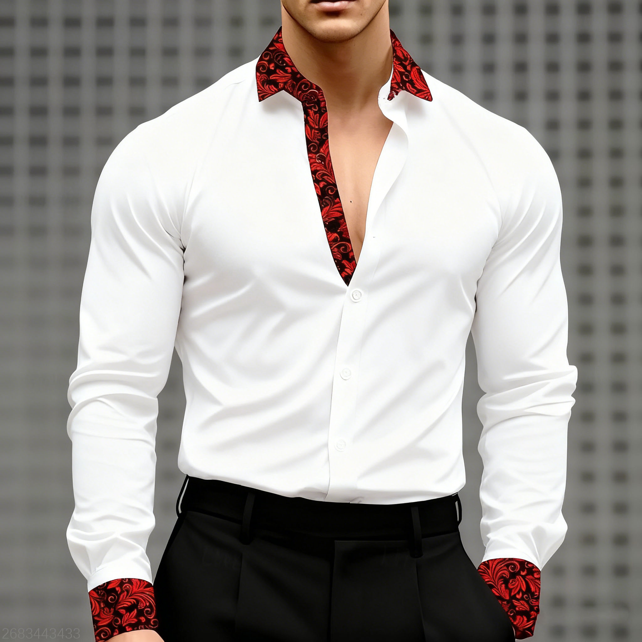 10 色メンズ花柄プリントフラワーシャツフォーマルシャツ長袖 - Men'S Holiday Formal Wear のレビューと価格