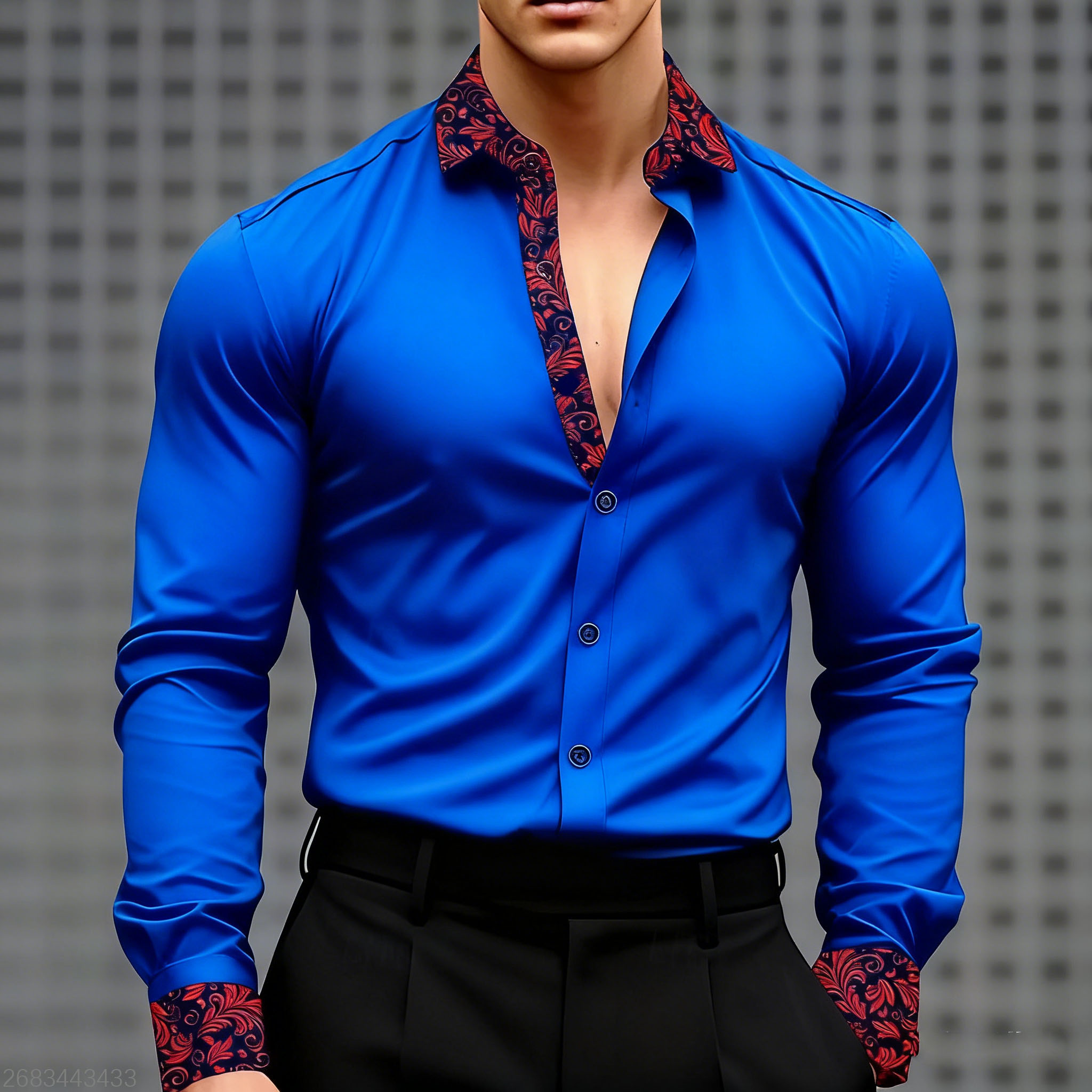 10 色メンズ花柄プリントフラワーシャツフォーマルシャツ長袖 - Men'S Holiday Formal Wear のレビューと価格