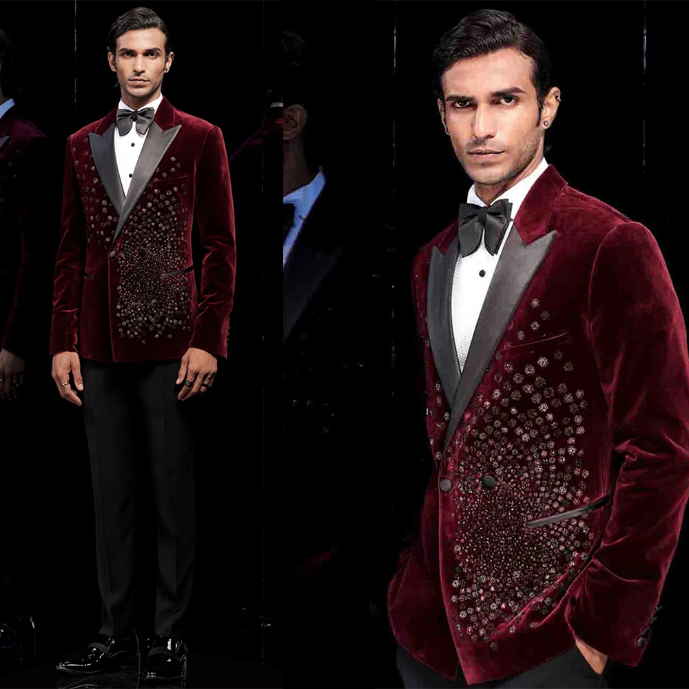 メンズ向け新作デザイナーズウェディングスーツ、2ピースブレザ - Men'S Formal Evening Wear のレビューと価格