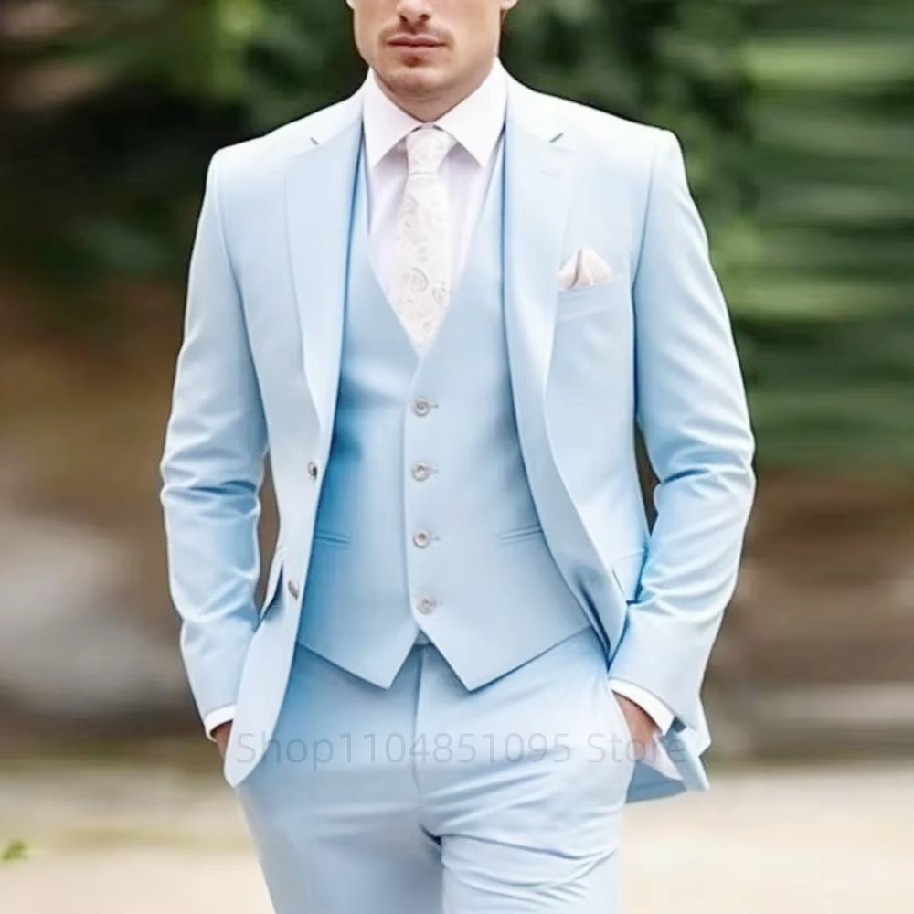 3ピースブレザーベストパンツ メンズクラシックスーツ ピーク - Elegant Formal Men'S Wear のレビューと価格