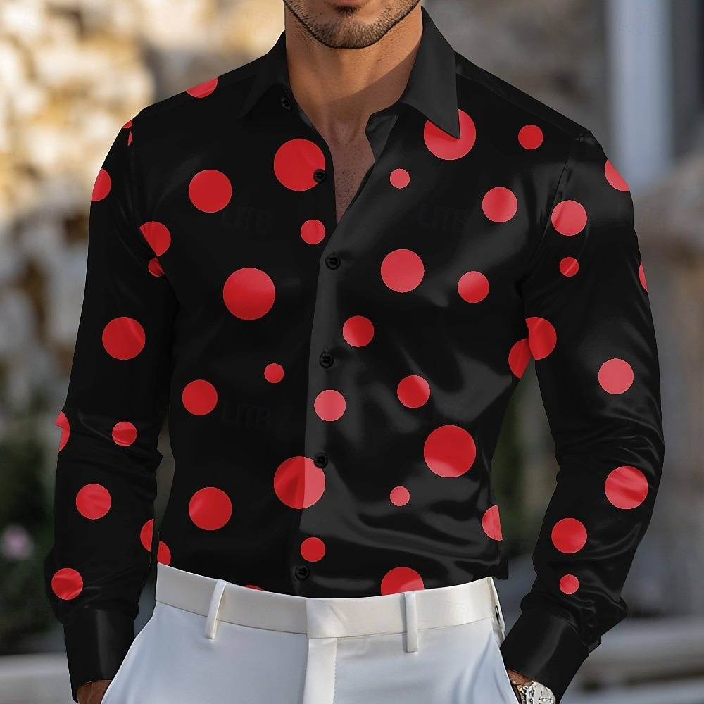 メンズ 幾何学模様 ポルカドット シャツ フォーマルシャツ  - Men'S Holiday Formal Wear のレビューと価格