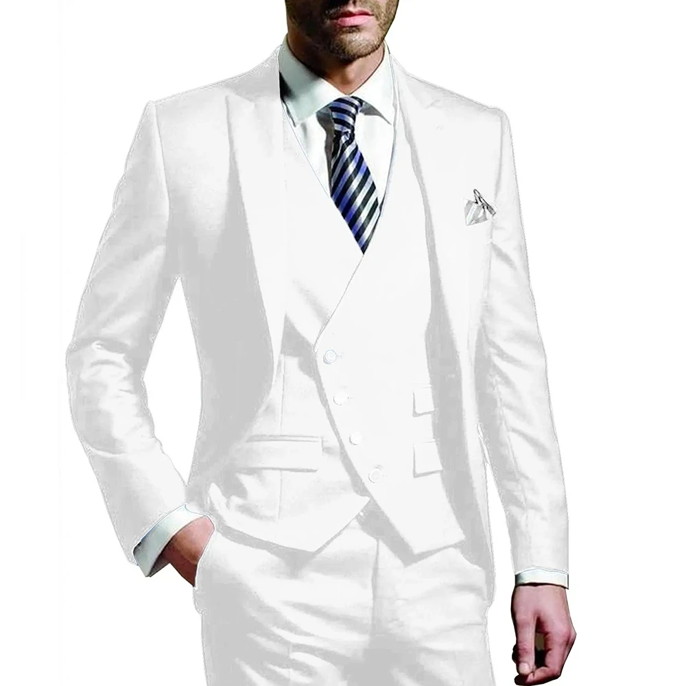 男性スーツ アーミーグリーン 3 ピース新郎着用ピークドラペ - Men'S Formal Evening Wear のレビューと価格