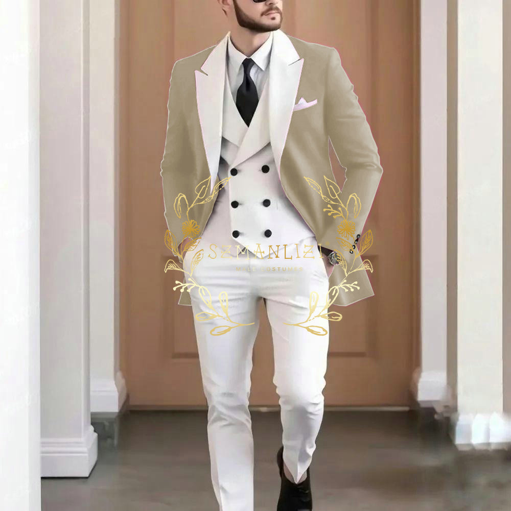 エレガントなバーガンディ 3 ピースメンズスーツ高品質ホワイ - Elegant Formal Men'S Wear のレビューと価格