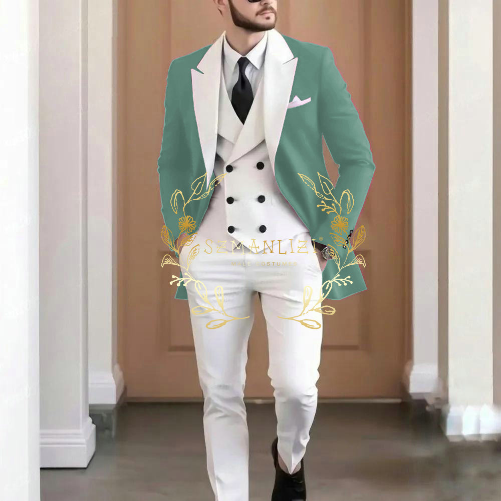 エレガントなバーガンディ 3 ピースメンズスーツ高品質ホワイ - Elegant Formal Men'S Wear のレビューと価格