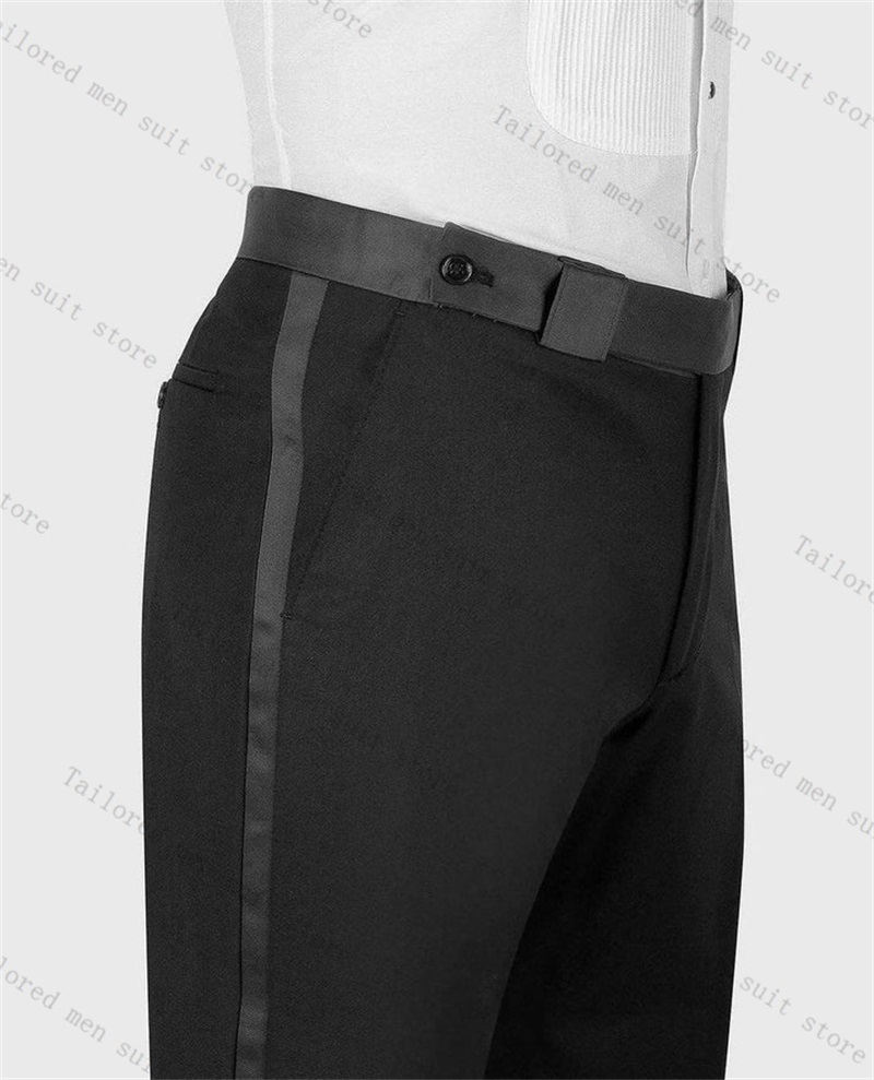 新郎男性スーツパンツセット 2 個クリスタルホワイトブレザー - Men Formal Wear Black And White のレビューと価格