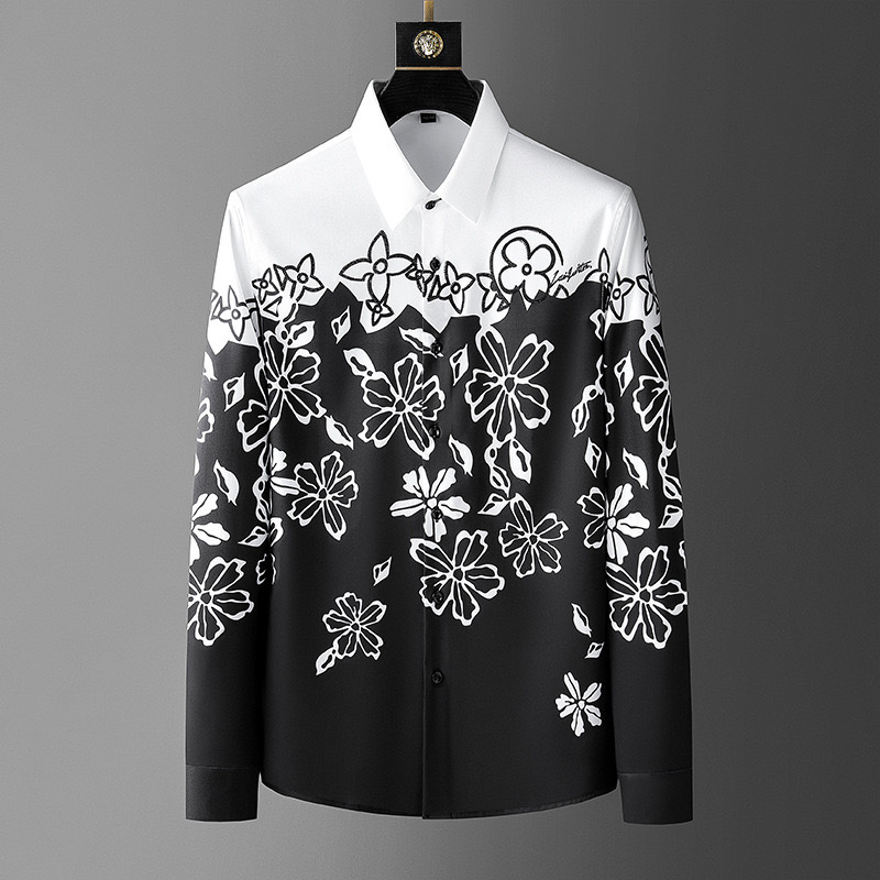 メンズ長袖シャツ,ヴィンテージ,フローラルプリント,社交クラ - Men Formal Wear Shirts のレビューと価格