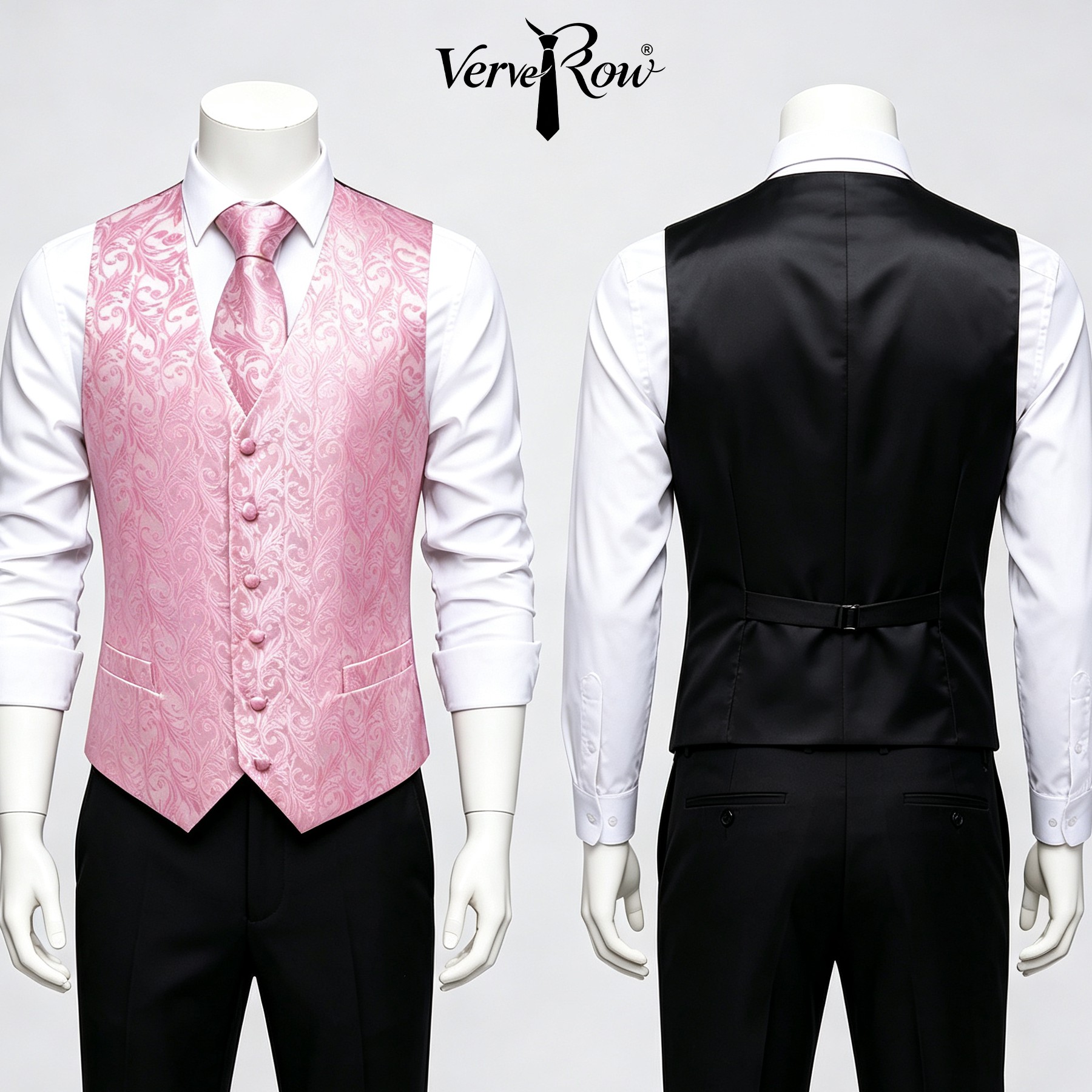 男性用ピンクネクタイハンカチ3ピーススーツアクセサリー宴会式 - Men'S Formal Wear Ties のレビューと価格