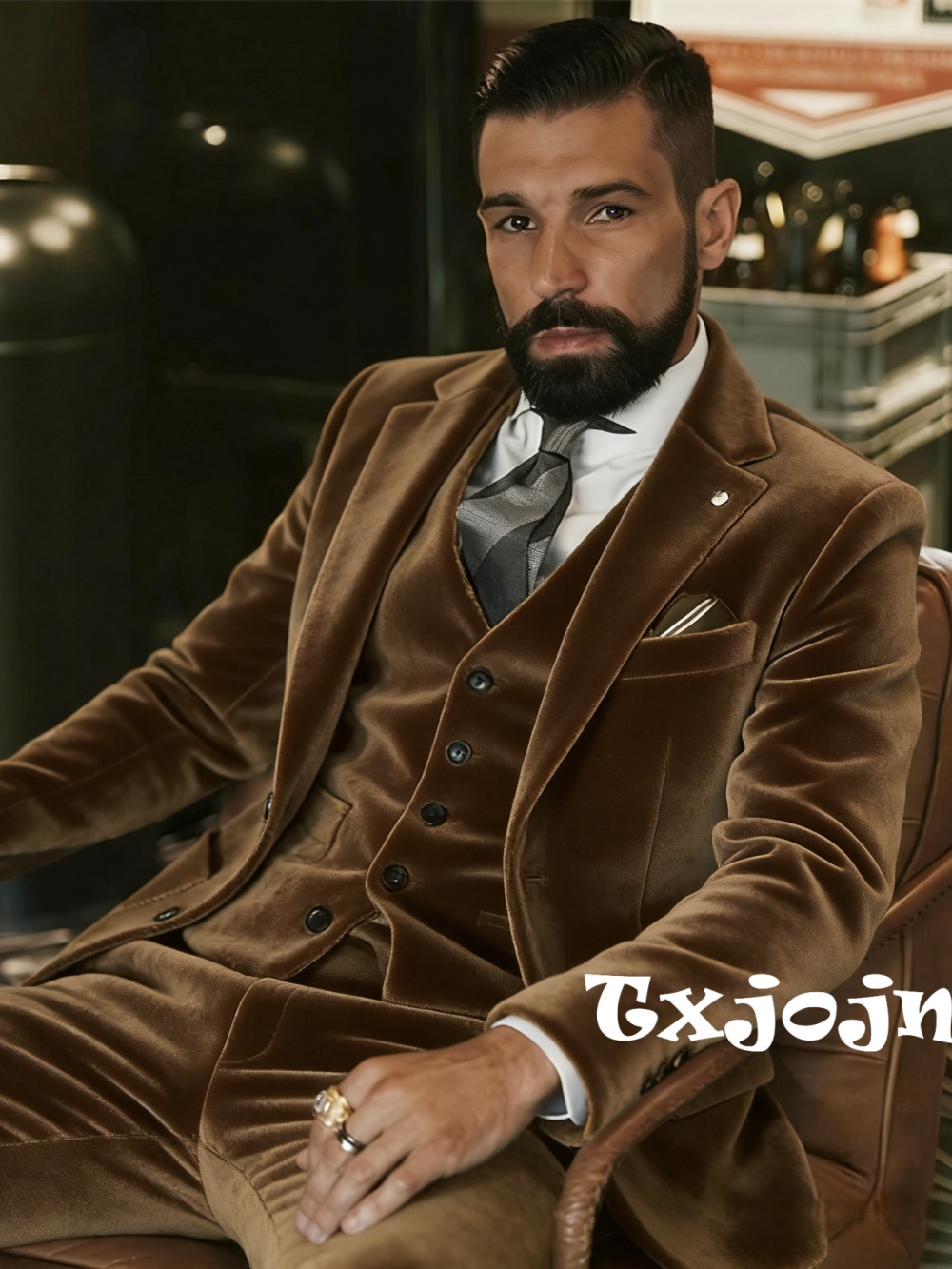 メンズベルベットスーツ3ピースダンスプロムウェアノッチドラペ - Men Formal Party Wear Outfit のレビューと価格