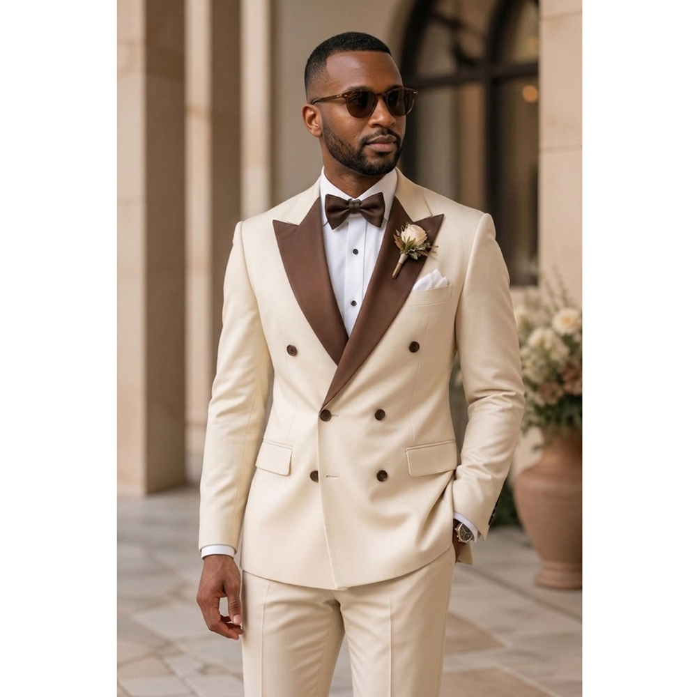 男性ダブルブレストタキシードスーツファッションピークドラペル - Men Formal Party Wear Outfit のレビューと価格